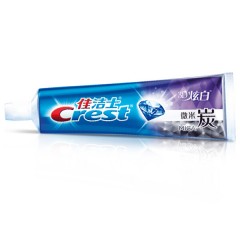 佳洁士 3d炫白微米炭牙膏180克3支 crest深洁炭黑牙膏亮白清新