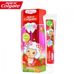 高露洁 儿童牙膏 妙妙刷牙膏 换牙期香香草莓+蜜桃奶香