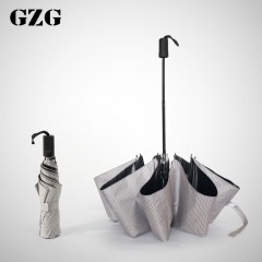 GZG 格子雨伞折叠太阳伞女黑胶铅折叠晴雨遮阳伞创意防紫外