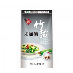 中盐 三和园未加碘竹盐250克食用盐无碘盐精制盐