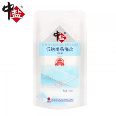 中盐 未加碘低钠尚品海盐300g无碘低钠盐低钠海盐家用低钠调味盐