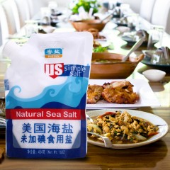 粤盐牌 454克 未加碘 美国海盐 高端进口调料盐
