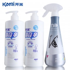 开米 无毒无香型餐具净1kg*2+开米厨房油垢净强力油污620g*1组合装