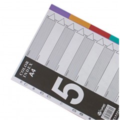 富得快 FD500 塑料 5页彩色分类纸 分页纸 PVC隔页纸 文件索引纸