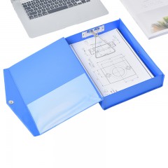 正彩 多功能档案盒A4文件盒带夹子资料收纳盒子3寸加厚侧面标签塑料皮面