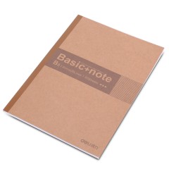 得力 7661 B5软抄本记事本 笔记本无线装订本牛皮纸软面抄60页