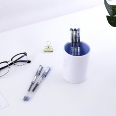 得力 中性笔乐素A062B-01按动黑色签字笔针管中性水笔学生用品