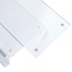 得力 50856T型强磁亚克力桌牌A4横式酒店会议展示牌座位透明台卡