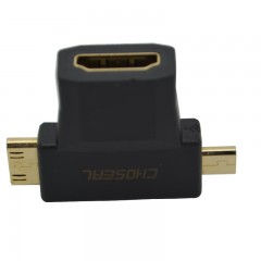 秋叶原 标准HDMI母转MicroHDMI公 迷你MINIHDMI三合一 Q946