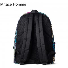 Mr.ace Homme双肩包女韩版潮休闲背包中学生书包学院风电脑包男