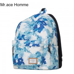Mr.ace Homme新款双肩包女韩版原宿印花背包休闲清新百搭学生书包
