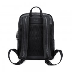 皮尔卡丹 真皮双肩包男 张亮联名同款男士背包 绣花背包男 双肩包