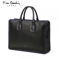 皮尔卡丹  真皮横款商务单肩斜挎包手提包 J8A105-030101A