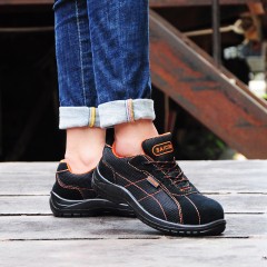 赛固 夏季透气休闲真皮劳保鞋男士防砸防刺穿钢包头耐用安全鞋