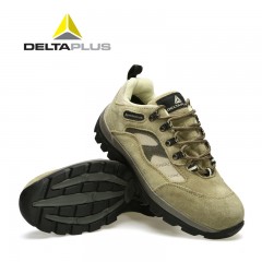 代尔塔 牛皮安全鞋防砸防刺穿钢板耐磨劳保鞋实心耐磨高温透气防滑