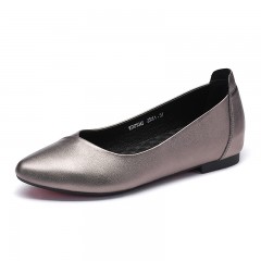 红蜻蜓 女鞋秋季新款真皮休闲浅口平底女鞋职场单鞋皮鞋