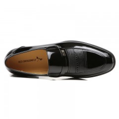 红蜻蜓 男鞋 新款真皮时尚正装商务经典漆皮套脚男皮鞋