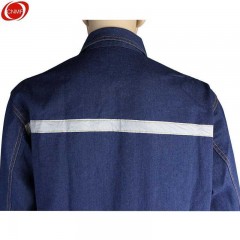 谋福 加厚牛仔工作服套装 男女长袖机械维修煤矿电焊工作服  MA牛