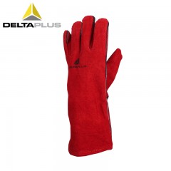 代尔塔 205515防护手套电焊工手套隔热耐磨牛皮焊接防火阻燃手套