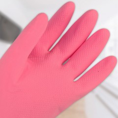 妙洁加绒加厚冬季耐用保暖手套家务洗衣厨房防水橡胶手套