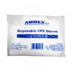 AMMEX/爱马斯 透明一次性手套加厚型CPE薄膜塑料厨房餐饮家务卫生 DCPE100C