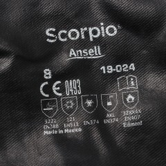 Ansell/安思尔  19-024 19-026 氯丁橡胶手套防化劳保工业耐高温加长加厚