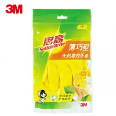 3M   薄巧天然橡胶手套 洗衣洗碗家用手套1双装 橡胶 xy003850282