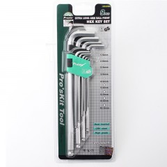 宝工 #39;skit  加长型球头内六角扳手组(9支组) HW-229BL