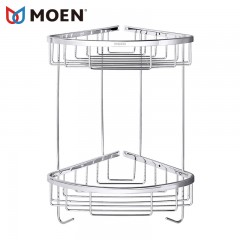 摩恩 卫生间浴室洗澡间双层置物架壁挂 淋浴房三角架卫浴挂件 90102