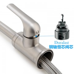 摩恩 水龙头冷热全铜可旋转防指纹厨房水池水斗水槽水龙头 60401SRS