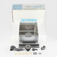 摩恩 水槽单槽厨房洗菜盆304不锈钢洗碗池加厚菜盆水槽套餐 22173