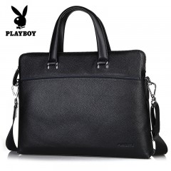 花花公子 男士简约时尚头层牛皮手提包商务休闲包  PBE1681-5B