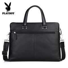 花花公子 男士简约时尚头层牛皮手提包商务休闲包  PBE1681-5B