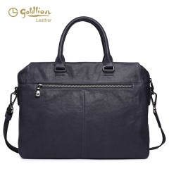 金利来 男包真皮商务包大容量横款青年手提包斜跨包