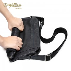 金利来 真皮斜挎包单肩包时尚牛皮横款商务休闲包