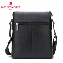 梦特娇 男包真皮单肩包斜挎包简约背包