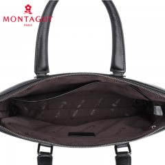 梦特娇 男包新款休闲头层牛皮大容量横款商务斜挎单肩包男士