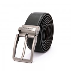 梦特娇 男士针扣腰带秋冬新款休闲商务腰带男青年简约时尚裤带
