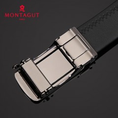 梦特娇 新款男士真皮自动扣皮带中青年商务休闲腰带头层皮