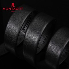 梦特娇 新款男士真皮自动扣皮带中青年商务休闲腰带头层皮