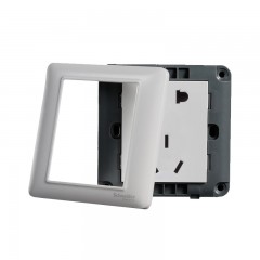 施耐德 开关插座 二三插座 五孔插座10A 墙壁电源插座面板 睿意白