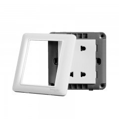 施耐德 电源插座 双联二极面板86型 暗装家用墙壁四孔插座 睿意白