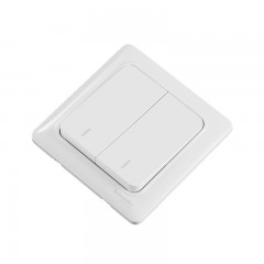 施耐德 电气 两开单控 二位双联开关插座 家用墙壁面板10A 睿意白