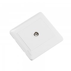 施耐德 电视插座 86型家用墙壁 单联有线闭路信号面板 睿意白色