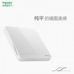 施耐德 电气 空白面板 开关电源插座白板 暗盒挡板盖板 绎尚镜瓷白
