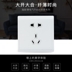 施耐德 开关 二三插 五孔插座墙壁电源 开关插座面板10A丰尚经典白