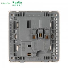 施耐德 开关插座二三墙壁面板一开斜五孔电源插座带开关 睿意金色