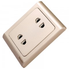 施耐德开关插座面板 轻逸金系列 86型墙壁10A电源插座 四孔