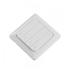 施耐德 电气 四位4四开四联双控 86型电源插座开关面板 睿意白色