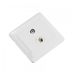 施耐德 电气 电视电脑插座 86型家用墙壁暗装 闭路面板 睿意白色